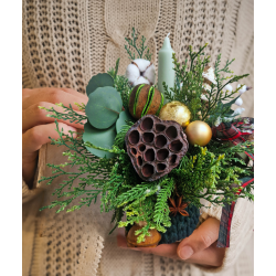 Stroik świąteczny Bożonarodzeniowy Zielony Leśna Elegancja